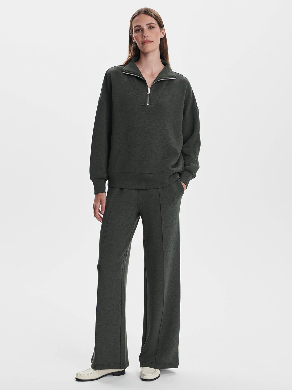 Hawley in Olive Marl, back view