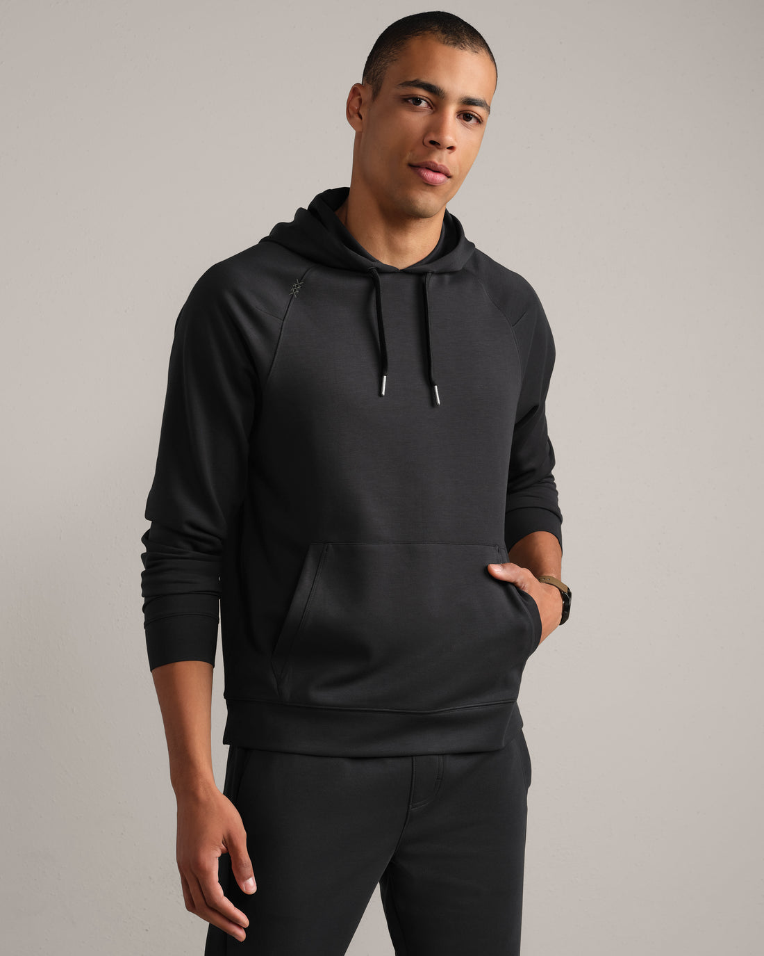 Hoodie in Pure Black, product view 1
