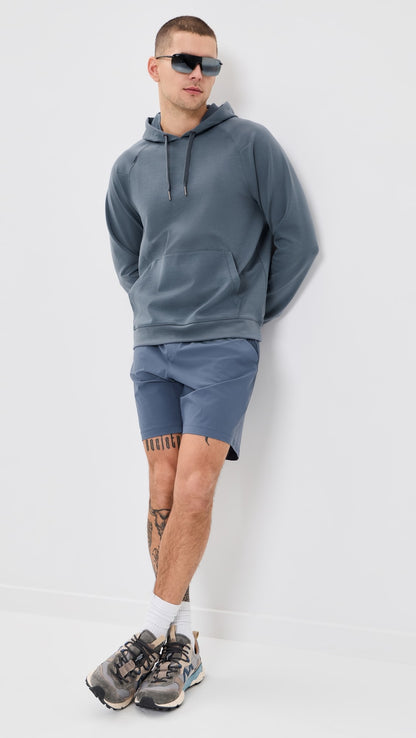 Rhone DreamState Hoodie in Shale Blue, front model view