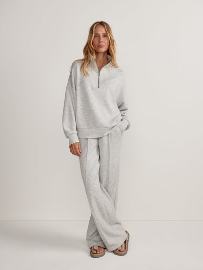 Wideleg in Light Grey Marl, front view