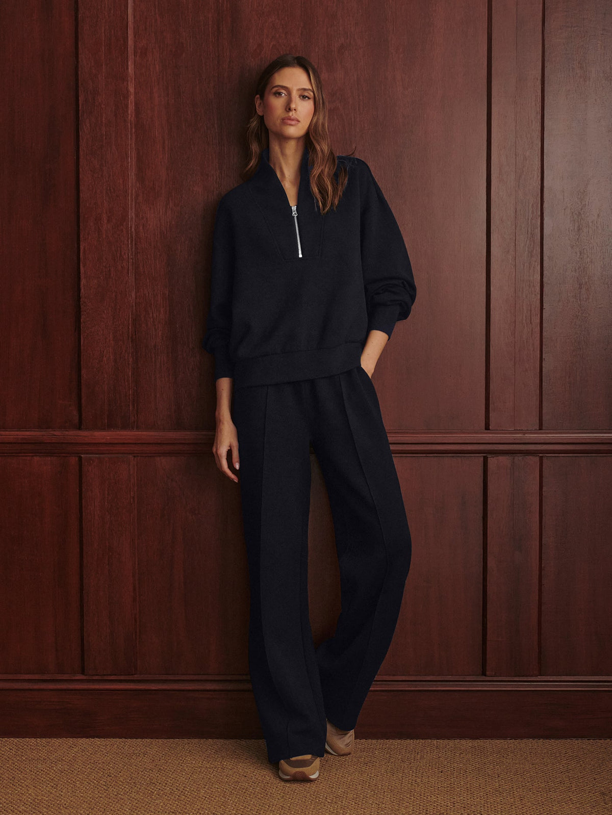 Wideleg in Navy, back view