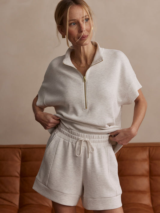 Varley Atrium High-Rise Short in Ivory Marl